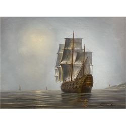 Dutch School (20th Century): 'In the Doldrums', oil on canvas indistinctly signed, titled ...