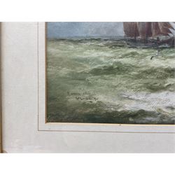 William Minshall Birchall (American 1884-1941): 'A Passing Collier', watercolour signed titled and dated 1920, 25cm x 35cm 