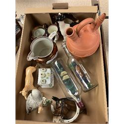 Three lustre jugs, together with Beswick wall plaque etc