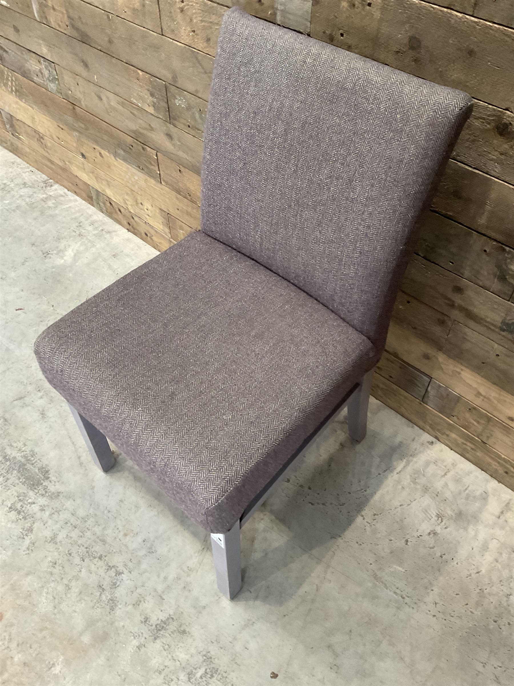 17 x dining chair upholstered in tweed fabric, painted legs