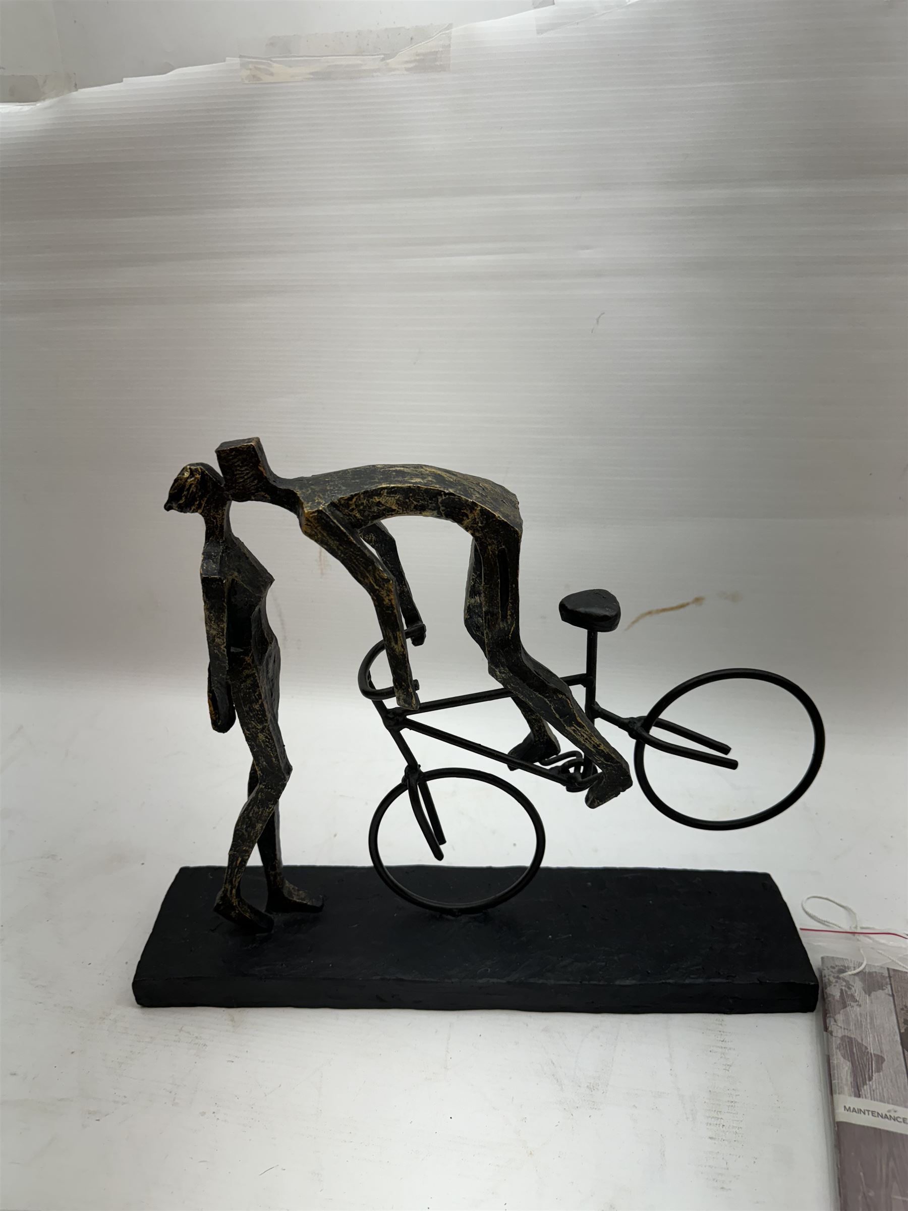 Libra Interiors 'Kissing Couple' bronzed sculpture, H30cm 