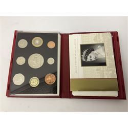 Six The Royal Mint United Kingdom proof coin collections, dated 1995, 1996, 1998, 2002, 2006 and 2007 all cased with certificates