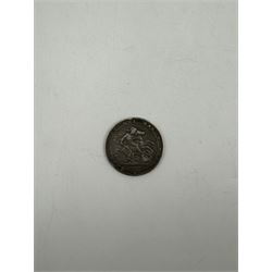 George III 1820 silver crown, King George IIII 1821 crown and Maria Teresa restrike thaler coin