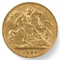 King Edward VII 1903 gold half sovereign coin