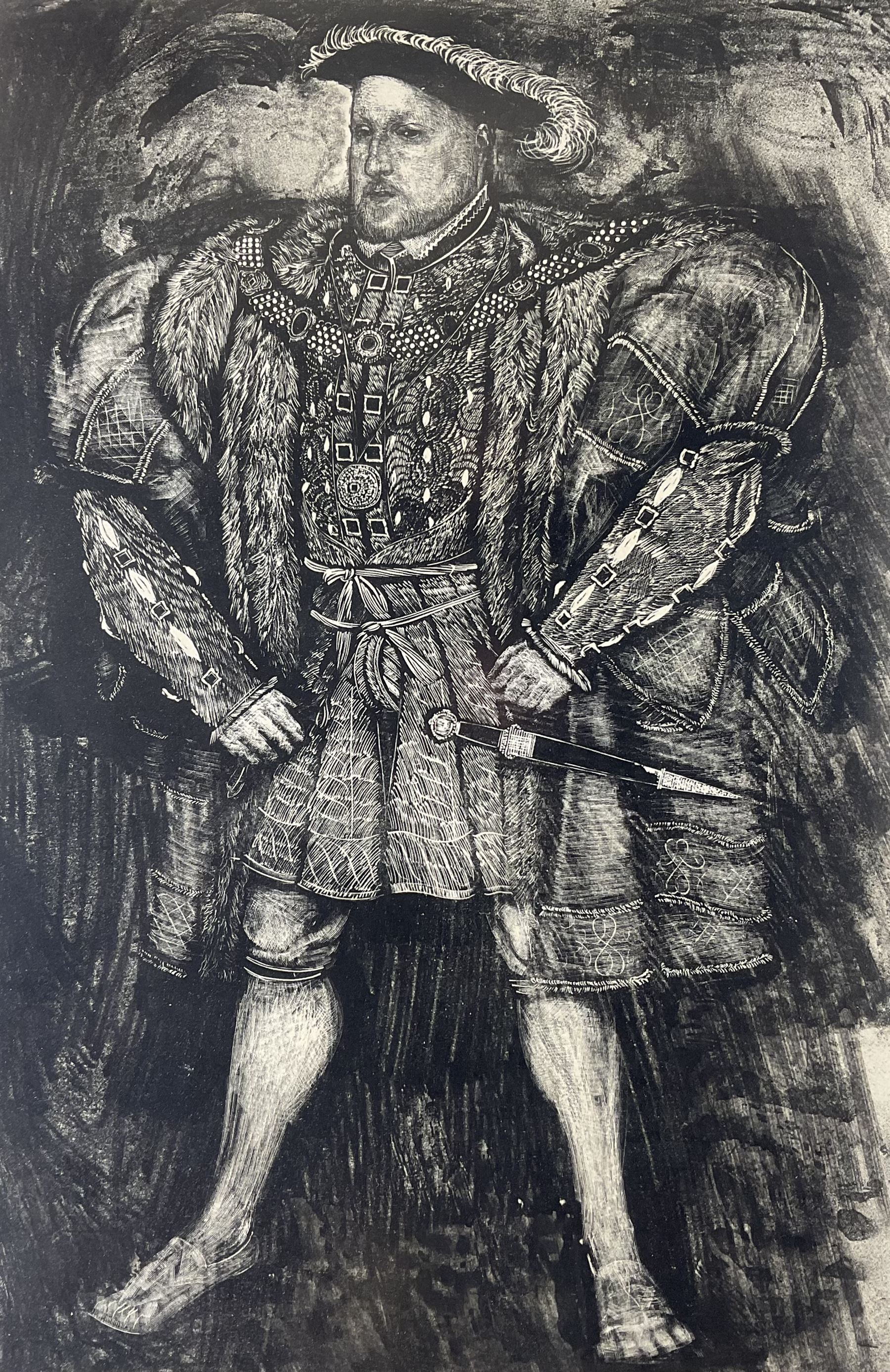 Kenneth Blues Wilson (Scottish 1946-): Henry VIII, print 83cm x 55cm