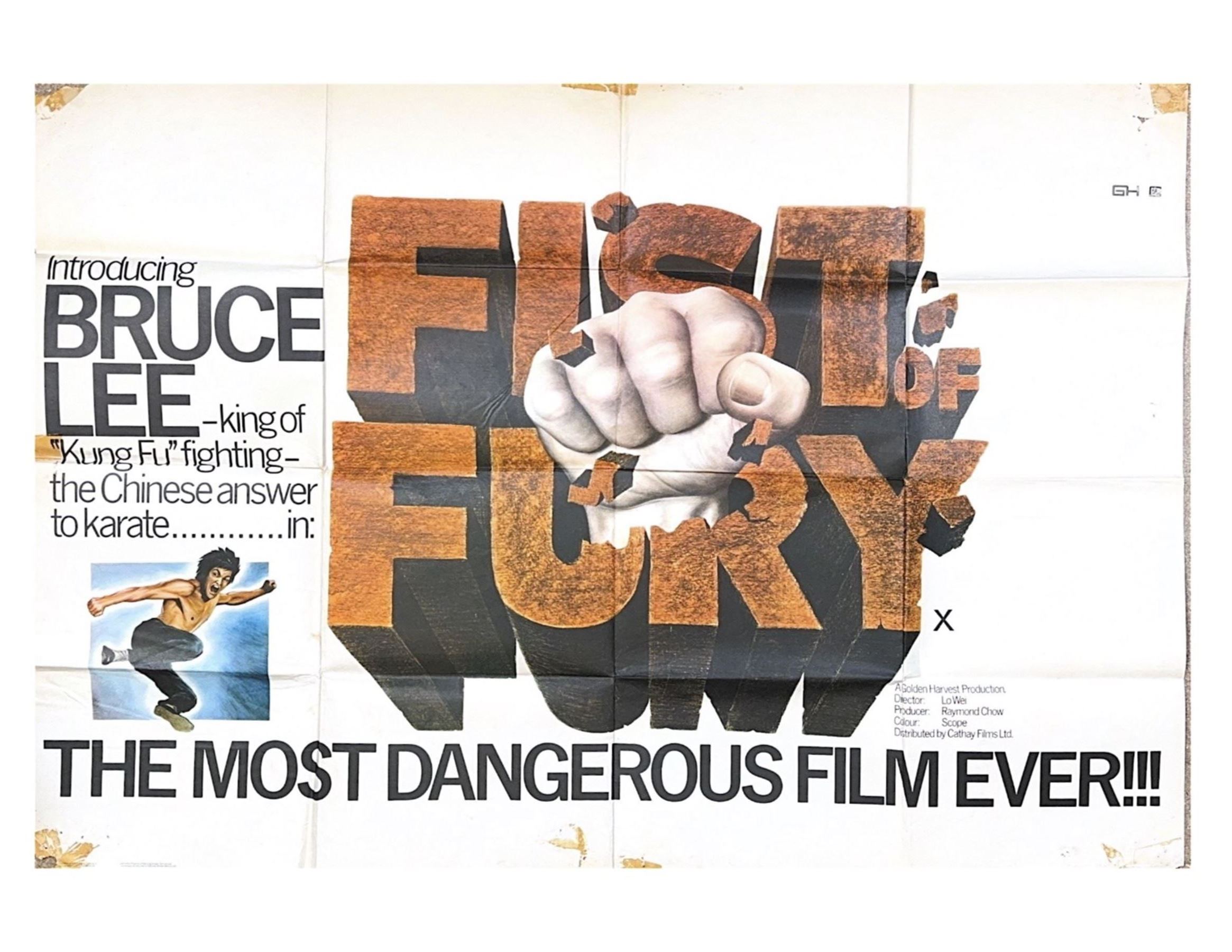 Bruce Lee 'Fists of Fury' original 1972 UK film poster