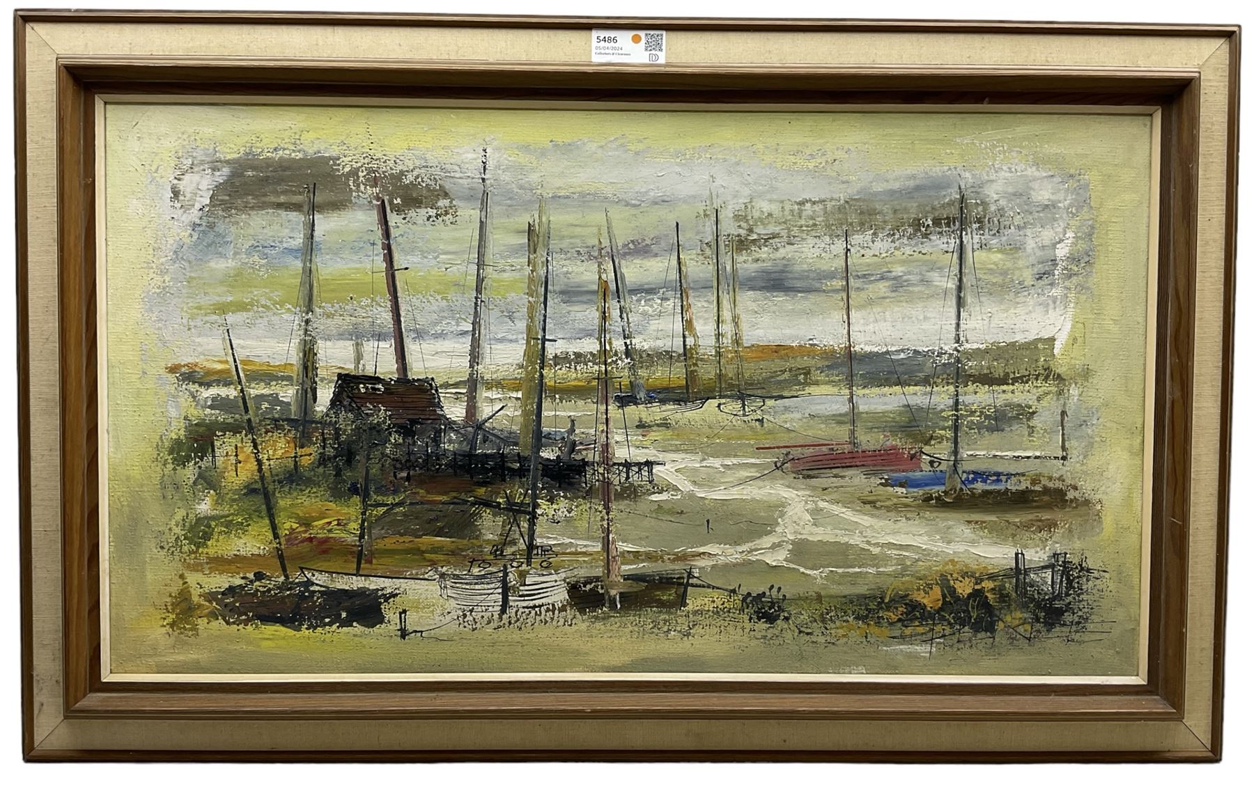 Spence (Continental Contemporary): The Harbour, acrylic on board signed 49cm x 90cm 