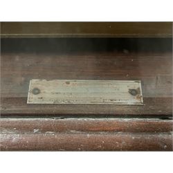 20th century mahogany and glazed haberdashery shop's display cabinet, fitted with thirty-five small drawers, on skirted base  - THIS LOT IS TO BE COLLECTED BY APPOINTMENT FROM THE OLD BUFFER DEPOT, MELBOURNE PLACE, SOWERBY, THIRSK, YO7 1QY