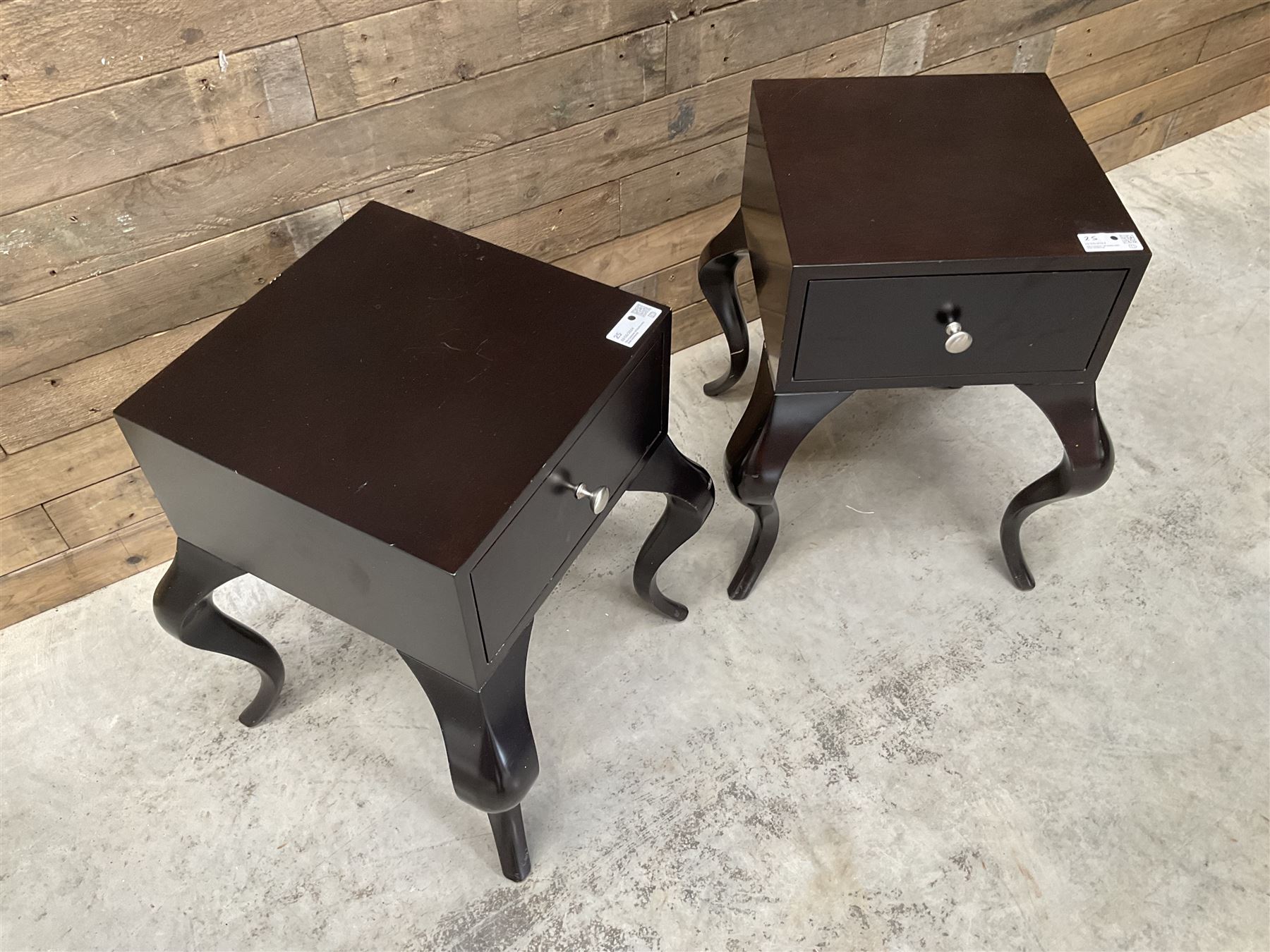 Pair of rosewood finish bedside chests