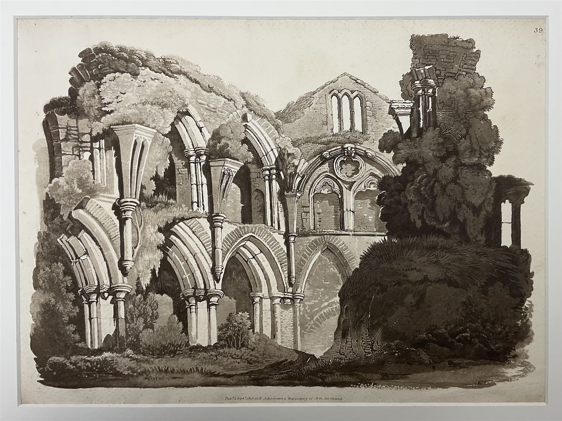 Samuel Prout (British 1783-1852): 'Rudiments of Landscape in Progressive Studies. Drawn, and Etched in Imitation of Chalk', collection of soft ground etchings pub. Rudolph Ackermann c.1813, each 36.5cm x 26cm, each mounted and bound in two bespoke folios