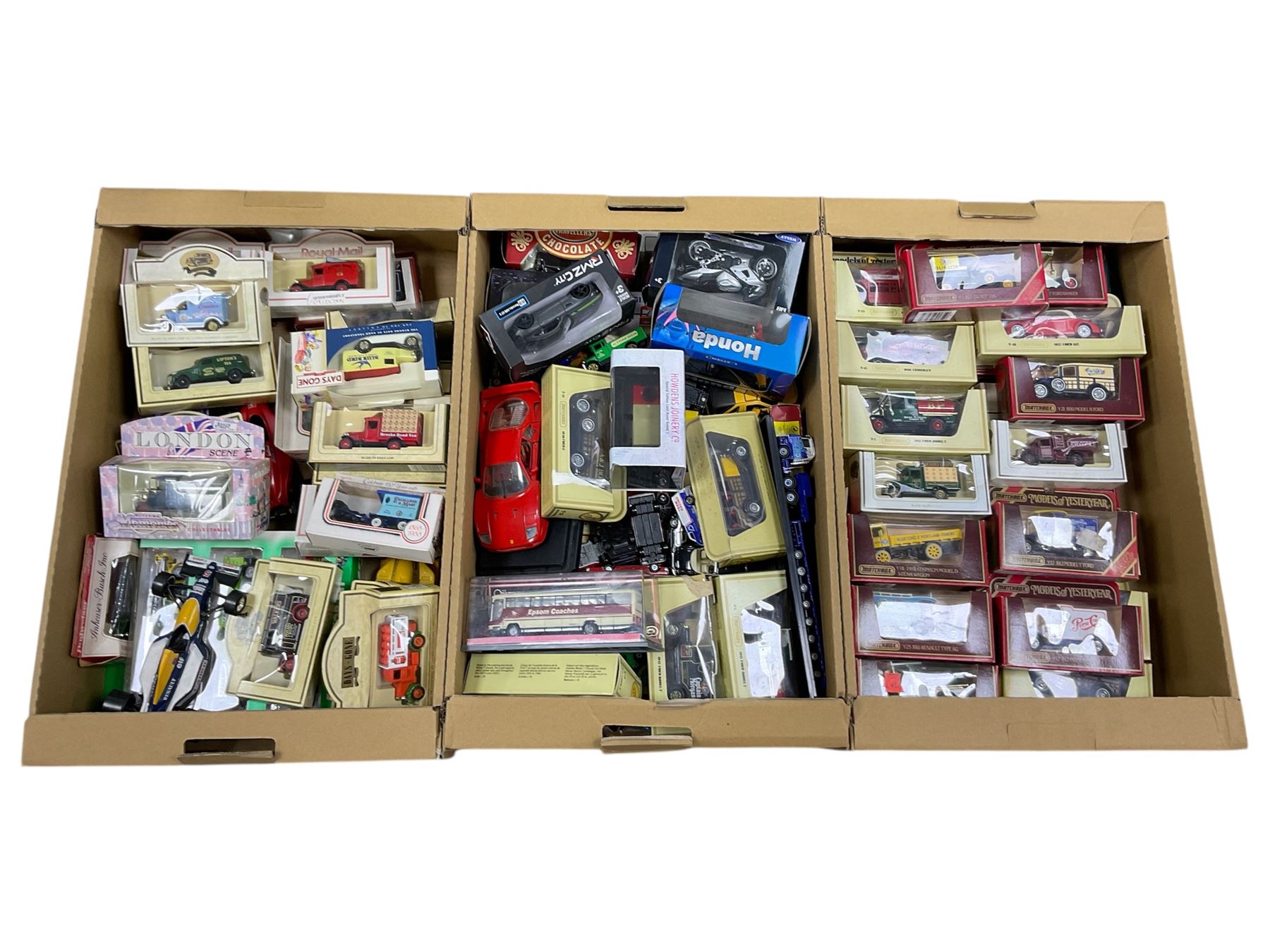 Dicast model vehicles including Matchbox, Corgi, Oxford Diecast Ltd, Lledo Days Gone, etc, in three boxes 