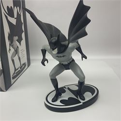 Group of five limited edition DC Direct Black and White Batman hand-painted cold-cast porcelain statues in original boxes, with two similar examples from DC Collectibles 