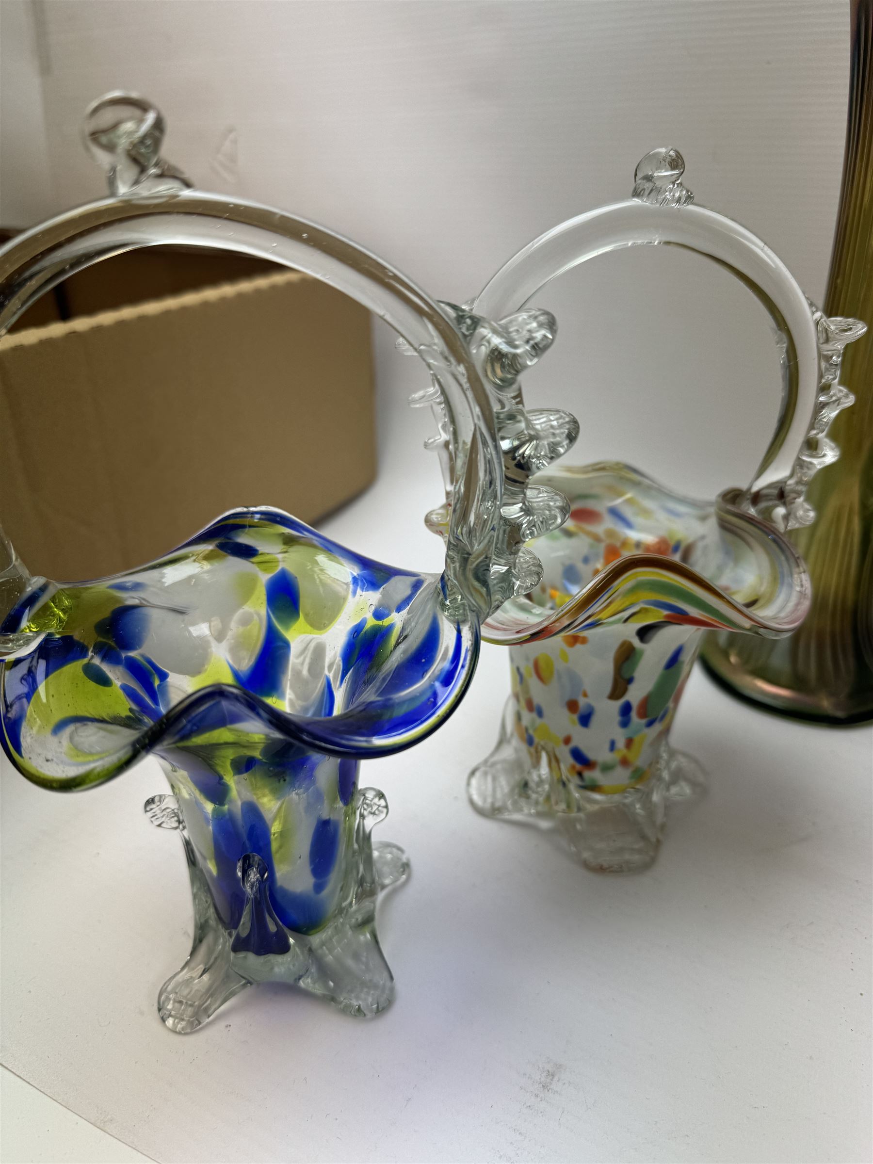 Collection of Murano glass and similar, including baskets, vases and similar 