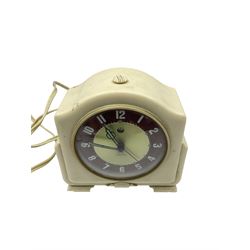 Smiths - Two 1950's Smiths mains operated Sectric clocks in Bakelite cases. Circular office wall clock with Arabic numerals and spade hands inscribed LNER. Ivory Bakelite cased mantle clock with alarm and repeat function.