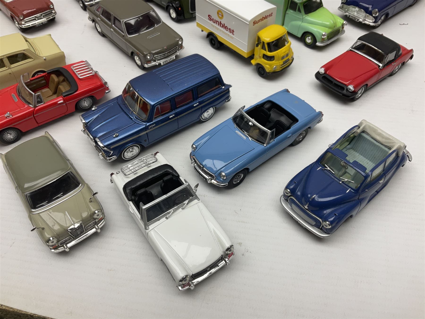 Over forty modern die-cast models by Corgi, Vanguards, Vitesse, Solido, Oxford, Polistil, Brumm, Schuco, Starline, etc; various scales; all unboxed