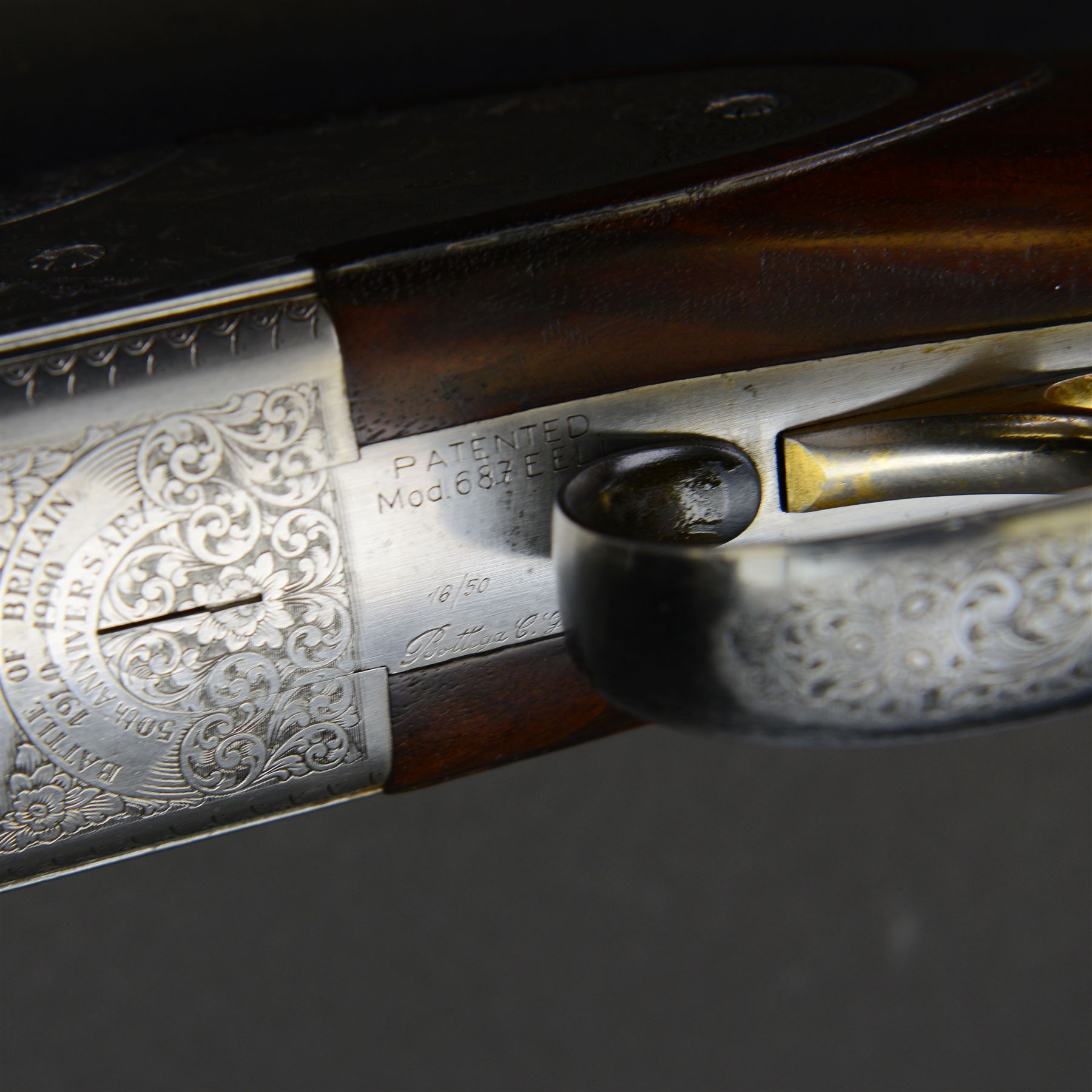 SHOTGUN CERTIFICATE REQUIRED - P. Beretta, 12 bore, limited edition Battle of Britain 50th Anniversary model, single trigger, boxlock ejector, over and under shotgun, with 71cm(28