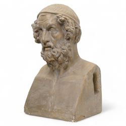 After the Antique - Large plaster bust of Homer H55cm