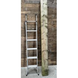 Set of multi-extending step ladders, and a railway timber railway sleeper