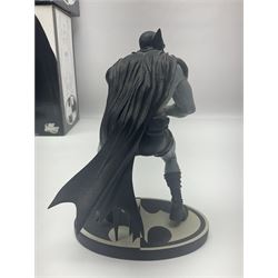 Group of five limited edition DC Direct Black and White Batman hand-painted cold-cast porcelain statues in original boxes, with two similar examples from DC Collectibles 