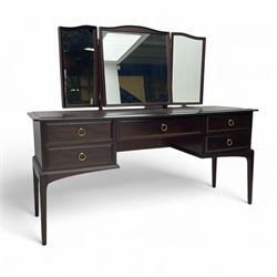 Stag Minstrel - dressing table, fitted with triple mirror and five drawers, and matching stool