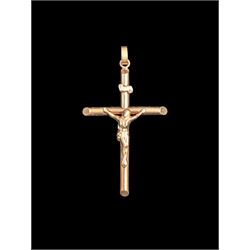 9ct gold crucifix pendant, hallmarked, L7cm