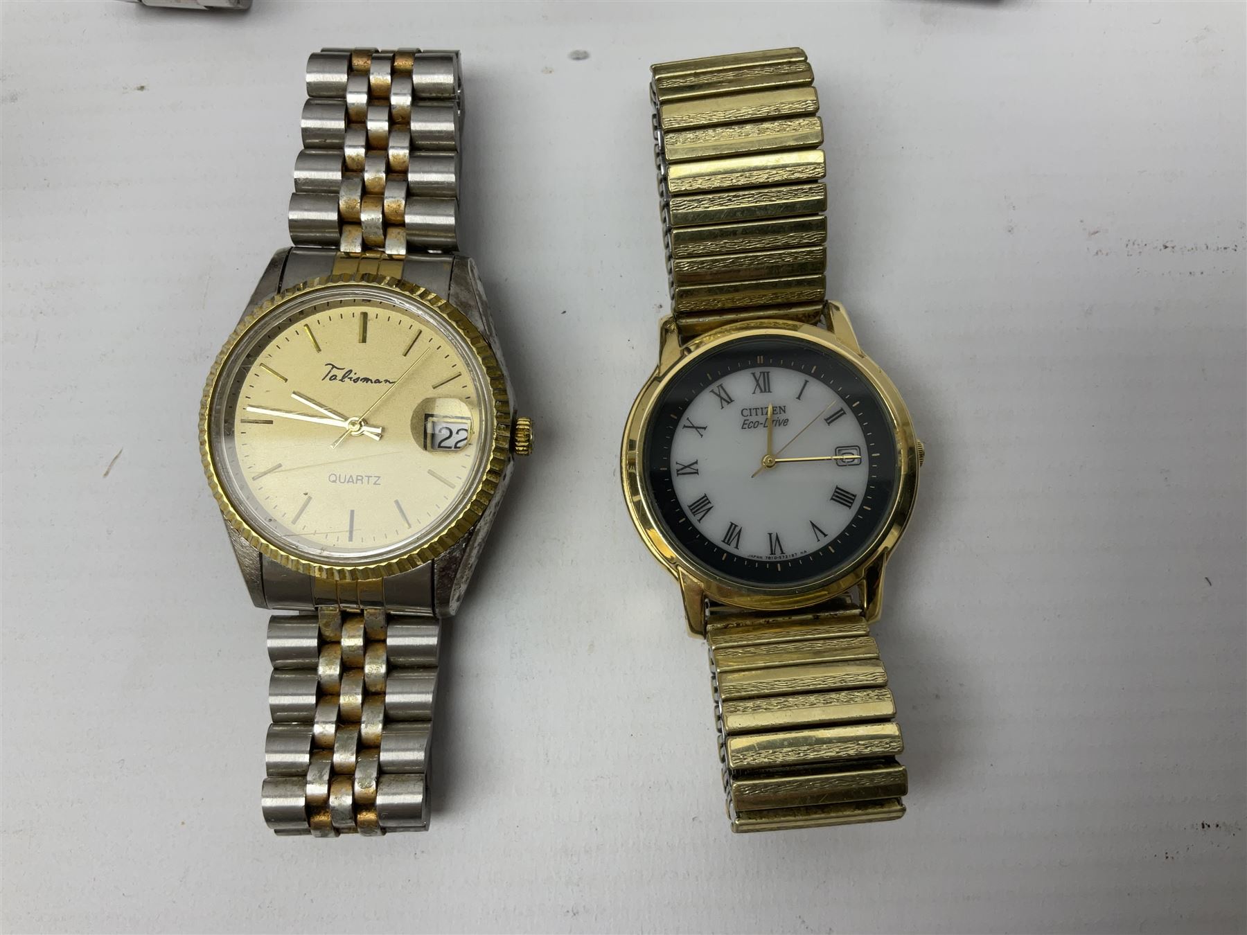 Collection of gentlemans quarts and automatic wristwatches, including Seiko Kinetic, Lorus, Limit and Citizen Eco Drive