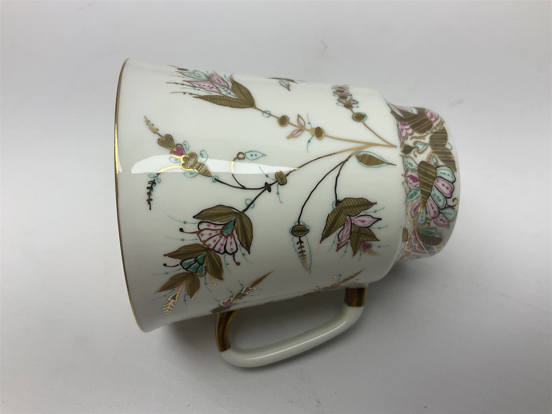 Russian Lomonosov cup and saucer set for six in Golden Branch patter