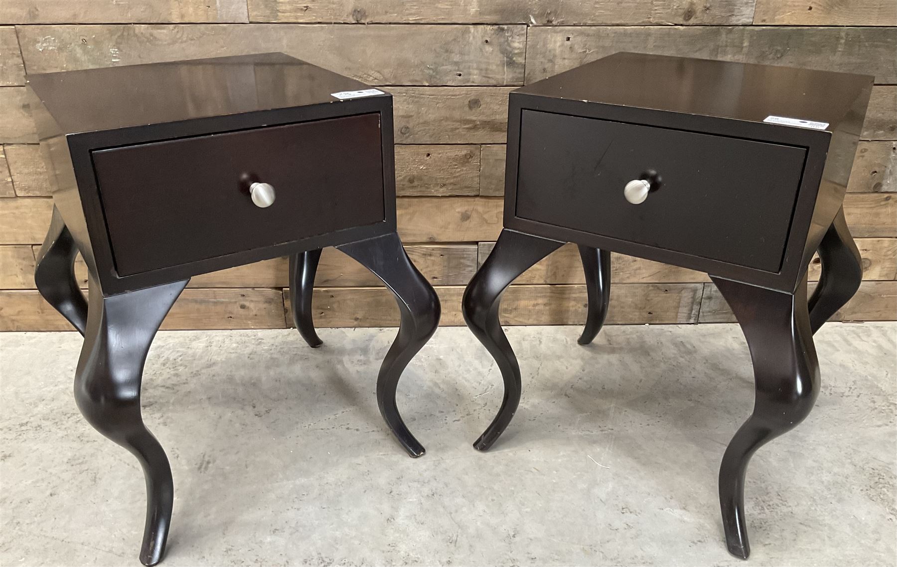 Pair of rosewood finish bedside chests