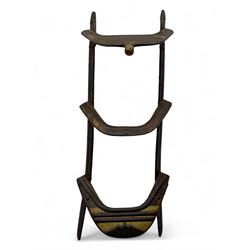 Late 19th to early 20th century hardwood and metal mounted camel saddle 