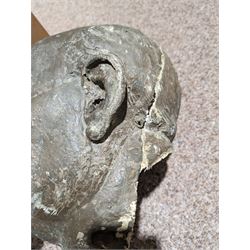 Composite cast head of Sir Winston Churchill, H28cm