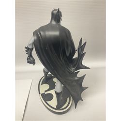 Group of five limited edition DC Direct Black and White Batman hand-painted cold-cast porcelain statues in original boxes, with two similar examples from DC Collectibles 