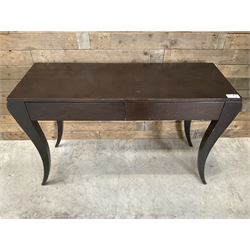 4 x rosewood console table, fitted with two soft-close drawers