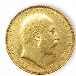 King Edward VII 1907 gold full sovereign coin, Sydney mint