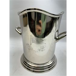 Polished modern aluminium champagne bucket inscribed White Star Line, H24cm