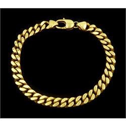 9ct gold flattened curb link chain bracelet, hallmarked