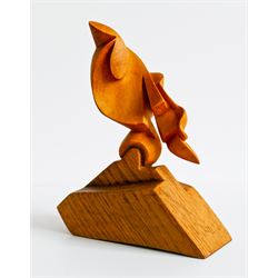 Graham Kingsley Brown (British 1932-2011): ‘Birdsong’, woodcarving signed with initials on label to the base H16cm (including base) 
Provenance: consigned by the artist's daughter - never previously been on the market.