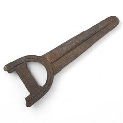 Victorian cast iron boot scraper, H55cm 