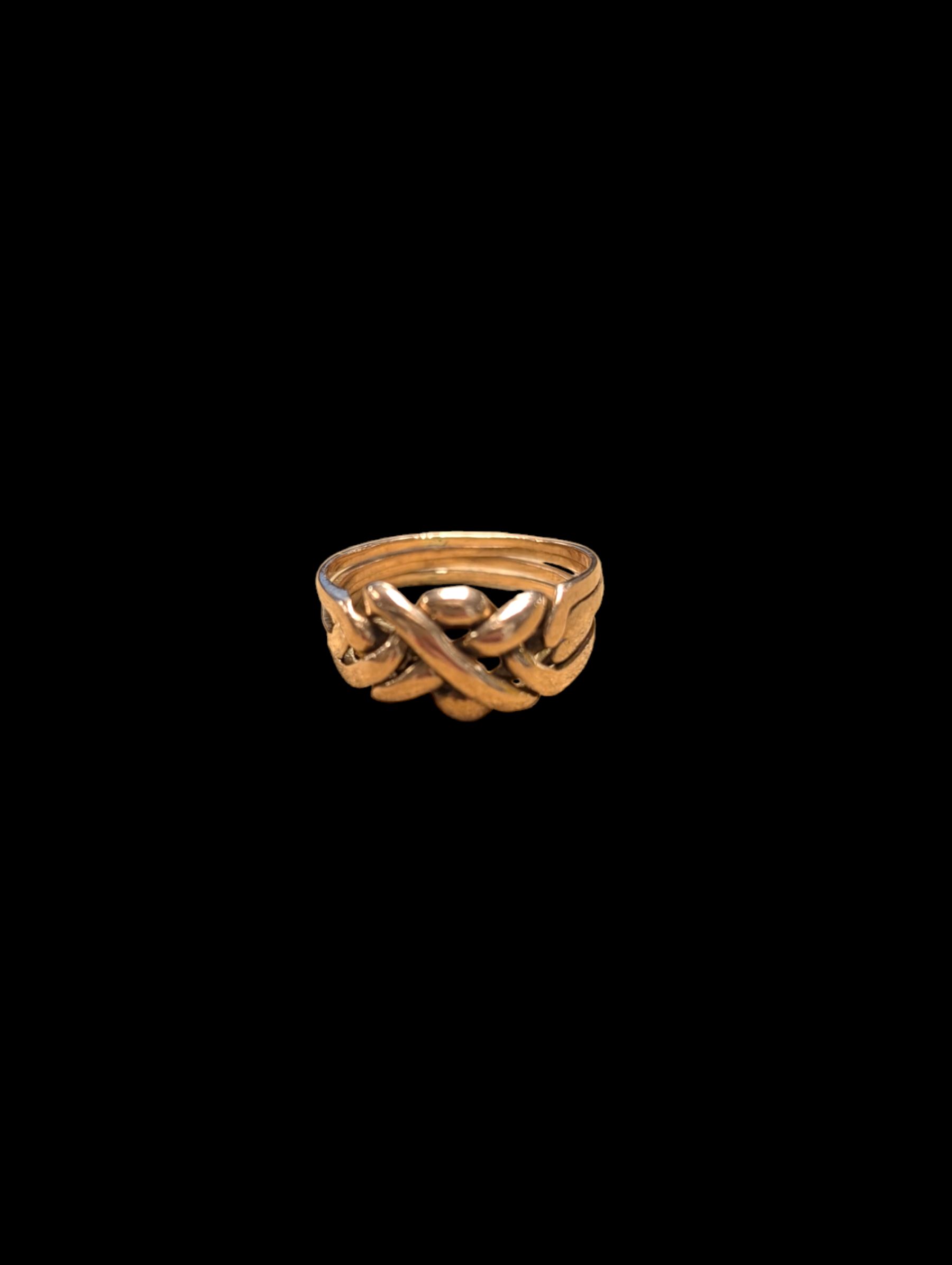 7ct Russian gold puzzle ring, tested 