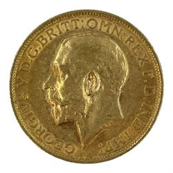 King George V 1911 gold full sovereign coin