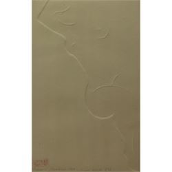 Richard Devereaux (British 1956-): 'Line Nude', embossed print signed titled numbered 8/10 and dated 1979, 35cm x 22cm 