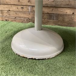 Circular white painted pedestal table with glass top - THIS LOT IS TO BE COLLECTED BY APPOINTMENT FROM DUGGLEBY STORAGE, GREAT HILL, EASTFIELD, SCARBOROUGH, YO11 3TX