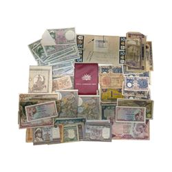 Coins, banknotes and stamps, including Queen Elizabeth II Australia 1970 coin set, various...