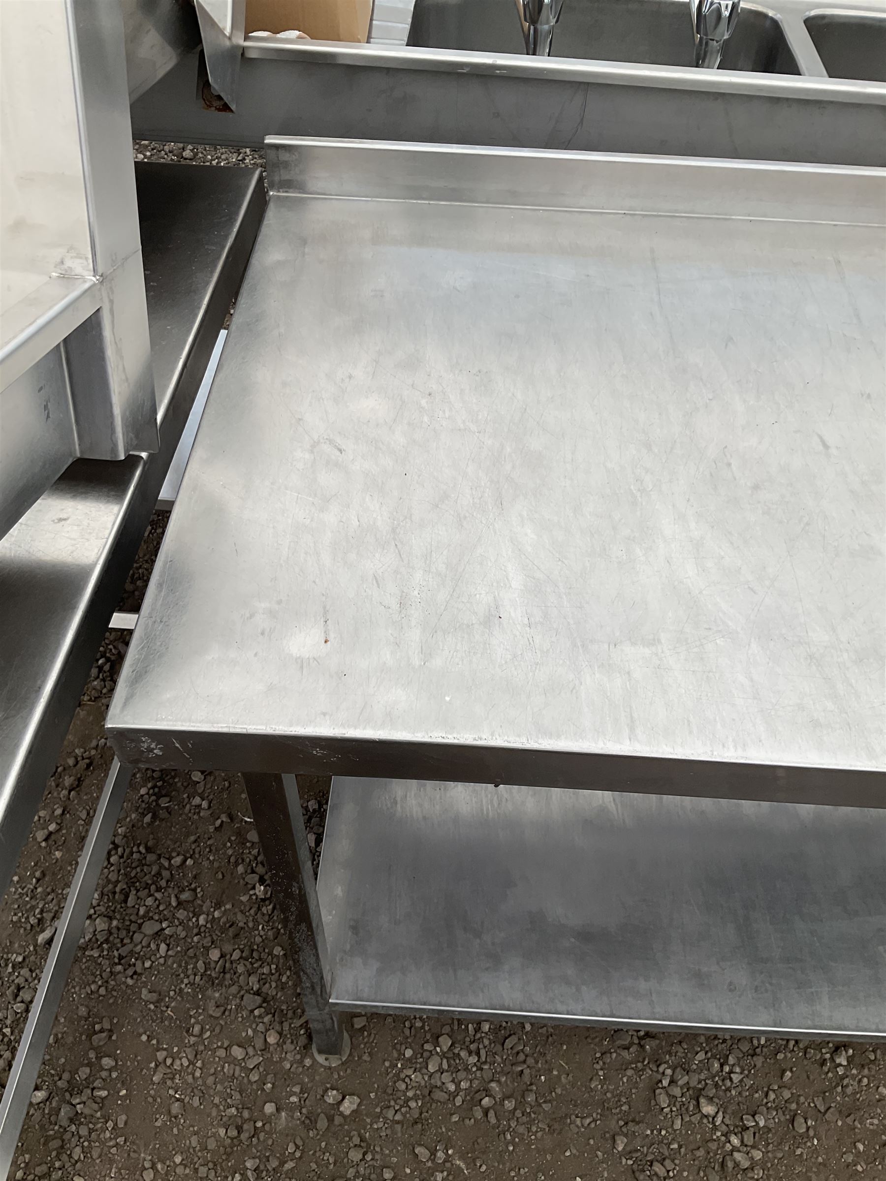 Stainless steel two tier preparation table - THIS LOT IS TO BE COLLECTED BY APPOINTMENT FROM DUGGLEBY STORAGE, GREAT HILL, EASTFIELD, SCARBOROUGH, YO11 3TX