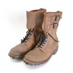 Indochine period French army combat boots, circa 1950, marked Sea to soul 