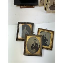 Collection of Victorian daguerreotypes, together with other photographs