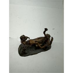 After William White; cold painted erotic bronze sculpture, modelled as a moveable group with stamp to the base, H12cm