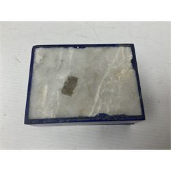 Lapis Lazuli box and cover of rectangular form, H4cm, D7cm, L10cm