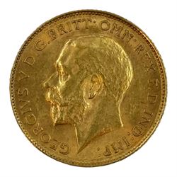 King George V 1913 gold half sovereign coin