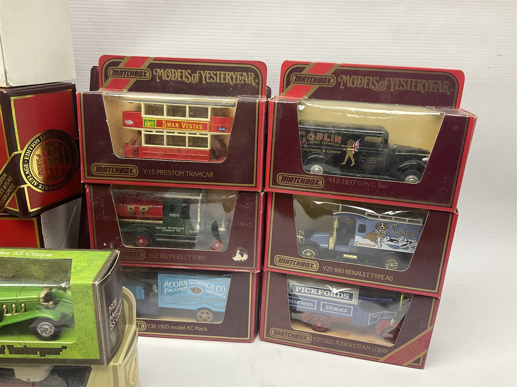 Matchbox - approximately sixty Models of Yesteryear to include special edition 1820 Passenger Coach and Horses, limited editions 1894 Aveling-Porter Steam Roller, 1829 Stephensons Rocket and 1905 Fowler Showman’s Engine; older models from the 1970s such as Y-1 1911 Model ‘T’ Ford, and a large quantity of modern models with reference materials in folder; mostly boxed 