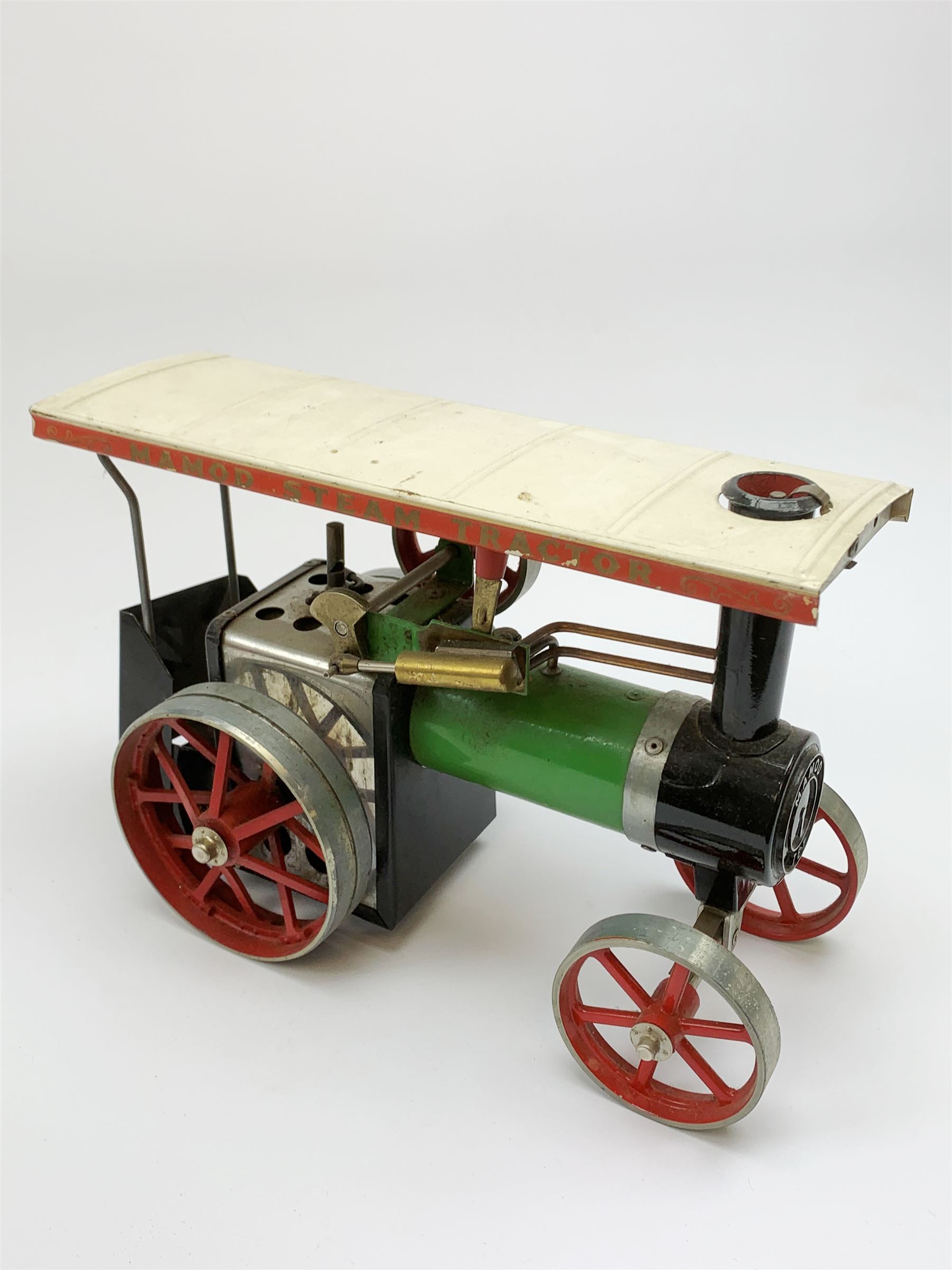 Mamod live steam model traction engine 'T.E.1A', with steering rod, boxed